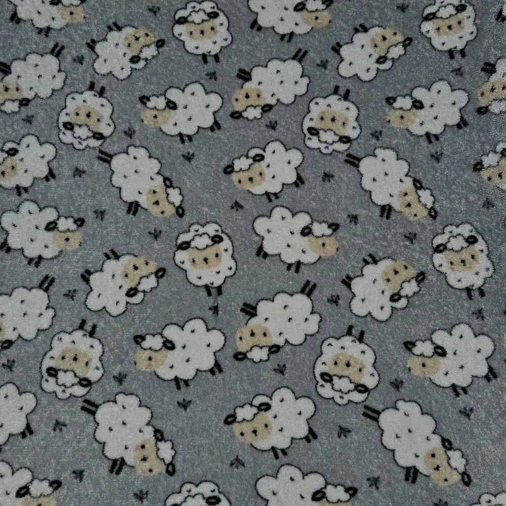 Parent's Choice Gray Fleece Baby Blanket White Sheep 30x36 READ